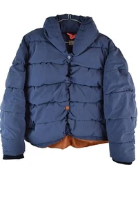 White Stuff Womans Cropped Blue Poly Fill Padded Puffer Jacket Size 14 - Picture 1 of 8