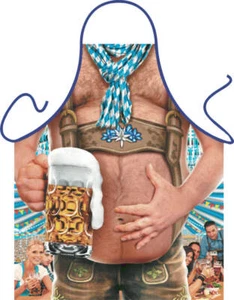 Lustige Grillschürze Bayern Wampe Lederhose Bierbauch Küchen-Schürze Kochschürze - Bild 1 von 4