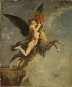 Gustave Moreau - La chimere Giclee impresión de bellas artes sobre lienzo decoración de pared 36" - Imagen 1 de 1