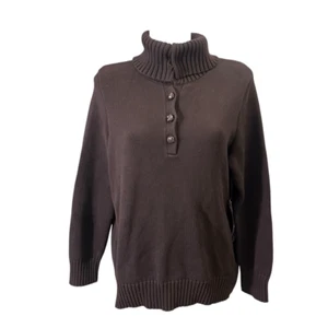 LAUREN Ralph Lauren Chestnut Chunky Ribbed Knit Turtle Neck Sweater 1X NEW - Picture 1 of 10
