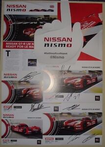 Le Mans 2015 WEC Nissan Motorsports GTR LM Nismo Memorabilia Set Autograph cards