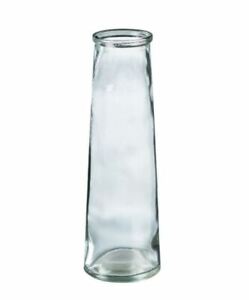 Tall Slender Clear Bottle Vase, Elegantly Tapered H24 CM