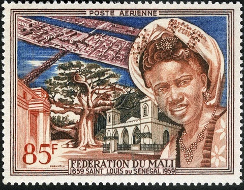 Mali 1959 View of St Louis Airmail MNH (SC# C1) Cover