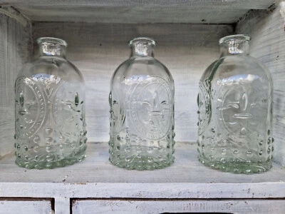 Minivase Vase Glas Landhaus Nostalgie Vintage 3 er Set Ø5,5 x12 cm - Bild 1 von 4