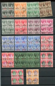 B.M.A. MALAYA 1944-48 KGVI Fine used Lot Blocks x4 to $5 72 Stamps - Picture 1 of 1