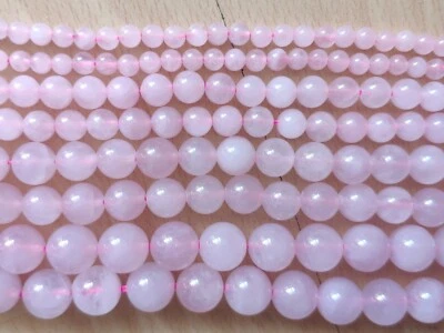 STONEUNIVERSE~ Rosenquarz AAA Edelstein Perlen Strang 4/6/8/10mm rosa Natürlich  - Bild 1 von 4
