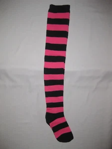 Tween girls striped over the knee socks black & pink nip - Picture 1 of 2