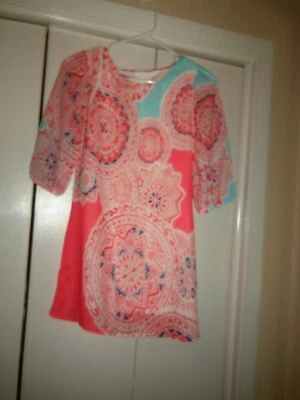 Amy Byer Girl's Size 10/12  Semi Sheer Pastel  Dress Lined Back Zip EUC - Image 1 of 4