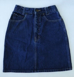 Vintage Calvin Klein Skirt Girls Size 6 7 A-Line Denim Blue Jean USA Thick - Picture 1 of 5