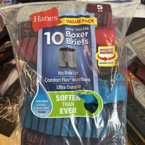 Hanes Boy’s Small 6/8 Tagless Boxer Briefs 10 Pair With New Improved Waist Band - Picture 1 of 7