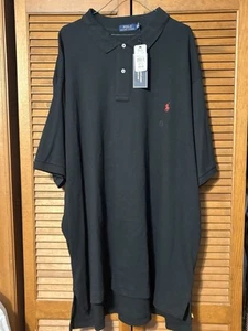 New Ralph Lauren Polo Shirt Mens 4XLT Black Short Sleeve Cotton Big & Tall - Picture 1 of 7