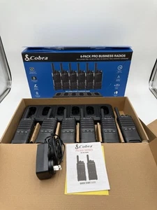 Cobra PX655-BCH6 Pro Business Radios 6 Pack With Charging Dock Black New - Zdjęcie 1 z 4