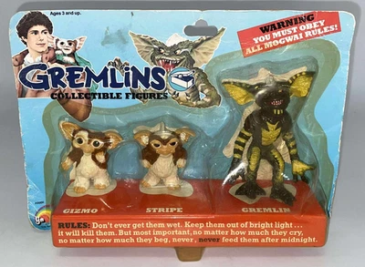Vintage 1984 LJN Gremlins Collectible Figures 3 Pack Gizmo Stripe MOC PVC Sealed - Image 1 of 4