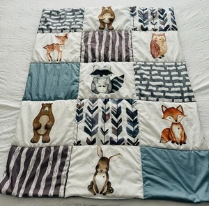 Baby Blanket, Quilt Woodland Forest Animals Like Great Condition - Picture 1 of 14