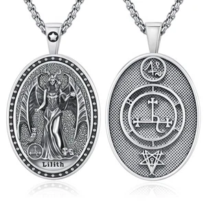 Lilith Necklace for Women Men 925 Sterling Silver Jewelry Goddess Sigil Amule... - Picture 1 of 8