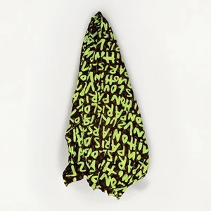 Louis Vuitton x Stephen Sprouse Graffiti Scarf Brown Green Monogram Silk Wrap - Picture 1 of 3