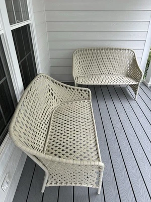 Par de loveseats vintage MARRÓN JORDAN - 30+ años Foto 1 de 4