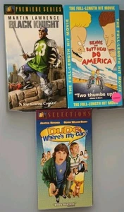 3 Comedies on VHS Beavis & Butt-Head Do America-Black Knight-Dude Where's My Car - Picture 1 of 5