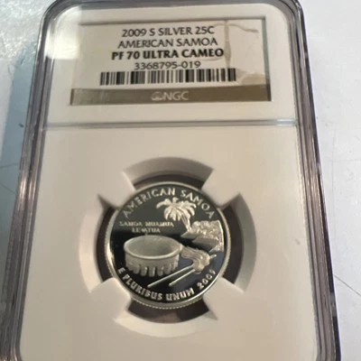 2009 S Proof Silver Quarter American Samoa NGC PF70 Ultra Cameo - Image 1 of 4