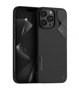 Custodia A16 in fibra aramidica per iPhone 16 Pro Max | 1500D tessuto ultra sottile | vera c... - Foto 1 di 6