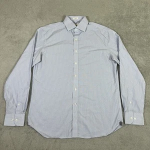 Camicia Todd Snyder uomo 16 34/35 blu bianca manica lunga a righe abito preppy - Foto 1 di 13