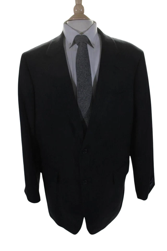 Chaqueta Blazer Meeting Street Para Hombre Dos Botones Negra Mezcla Lana Talla 46 Larga Foto 1 de 4