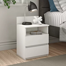 Zipcode Design 2 Drawer Bedside Table Manufactured Wood White 59H x 40W x 32D