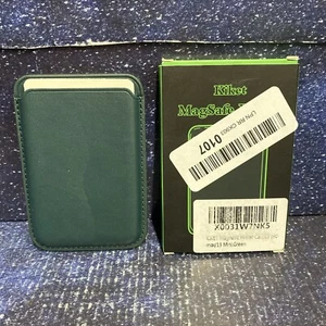 Green Magsafe Magnetic Wallet Card Holder Compatible W/iPhone 11/12/13/14/15 - Picture 1 of 4