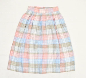 Vintage Women's Pleated Plaid Skirt Midi Wool Blend Multicolor Size 11 Zip - Picture 1 of 8