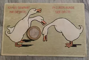 Präge AK, 3 Gänse, Ich sei gewährt mir die Bitte, in eurem Bunde gelaufen 1911 - Bild 1 von 2