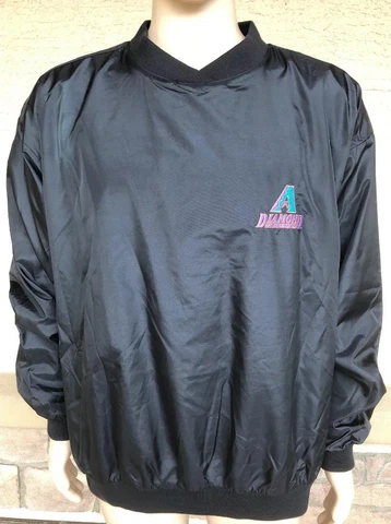 Vintage Arizona Diamondbacks Windbreaker Jacket Pinnacle Solid Black Size XL Cover
