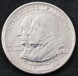 1923 S MONROE ADAMS COMMEMORATIVE SILVER HALF DOLLAR 50c Nice coin - Picture 1 of 2