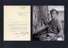 Marc Chagall ART autograph, typed letter signed & mounted