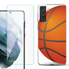 TPU Case for Samsung Galaxy S21 FE 5G, w/ Tempered Glass - Basketball