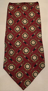 Tommy Hilfiger Men’s Red Nautical 100% Silk Tie with Periscopes and Portholes