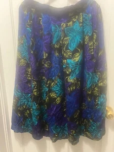 Norton McNaughton Floral Midi Pull On Skirt Size 16 - Picture 1 of 6