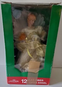Kurt Adler Fiber Optic LED Angel Christmas Tree Topper Figurine 12" Ivory & Gold - Picture 1 of 9