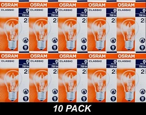 10 x 46W Clear GLS Halogen Light Globes Bulbs Screw Cap E27 Osram 46W=60W Osram - Picture 1 of 2