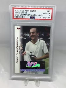 2012 Ace Grand Slam Champion Auto Red #47 Stan Smith PSA 4 (Top Pop, Pop 1) - Picture 1 of 2