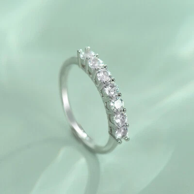 Crystal Stone Linked Adjustable Ring 925 Sterling Silver Women Girls Jewellery - Image 1 of 4