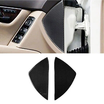 For Mercedes-Benz C-CLASS W204 2007-2013 Carbon Fiber Interior Cover Trim 2Pcs - Imagem 1 de 4