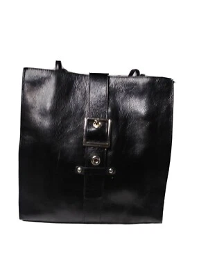 Bolso de hombro de cuero italiano Wilson vintage delgado negro  Foto 1 de 4