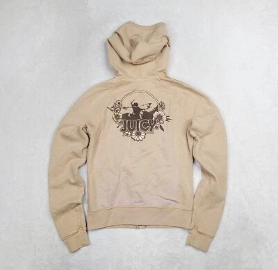 Vintage Juicy Couture Womens Small Surf Graphic Y2K Full Zip Hoodie USA Made  - Image 1 of 4