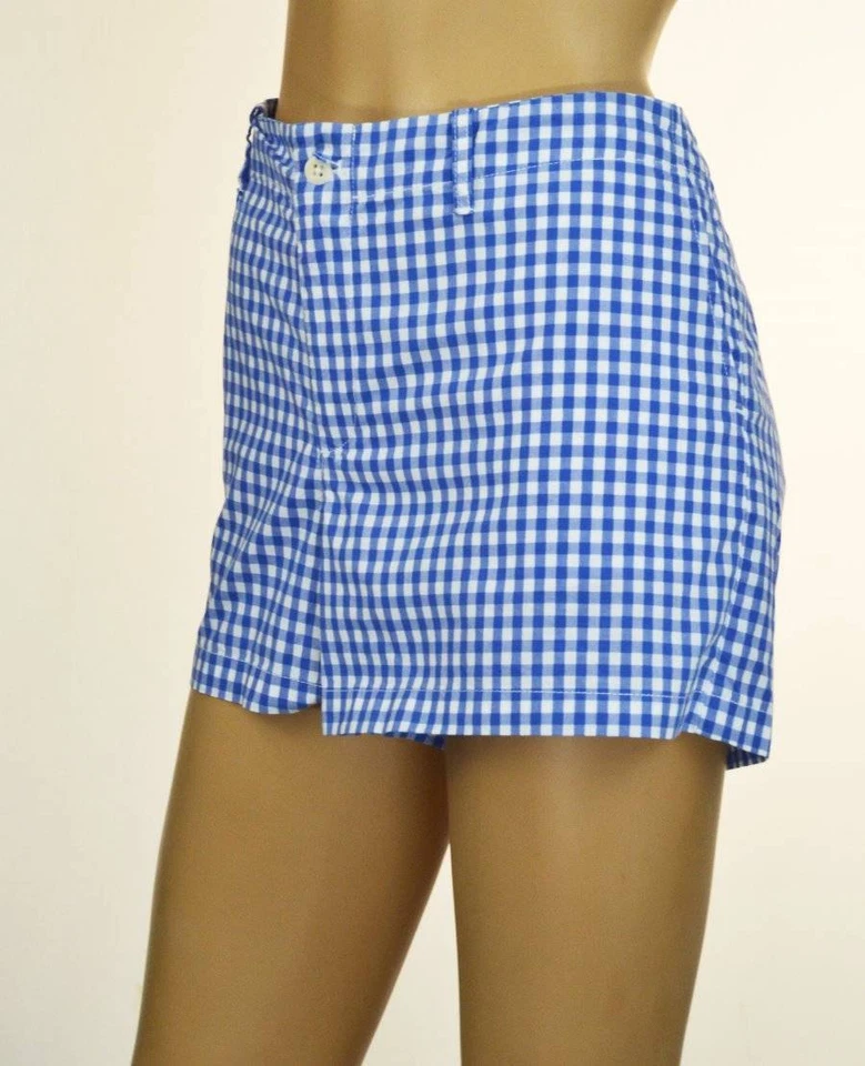 Pantalones Cortos Ralph Lauren Azul y Blanco Algodón Cuadros -Talla 14- Nuevos con Etiquetas Foto 1 de 2