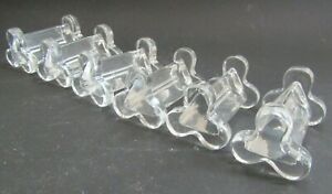Very Lovely 6 Door Knives Glass Clover 6 French Glass Knife Rests