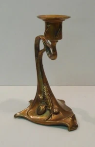 Candlestick Art Deco Style Art Nouveau Style Bronze - Picture 1 of 7