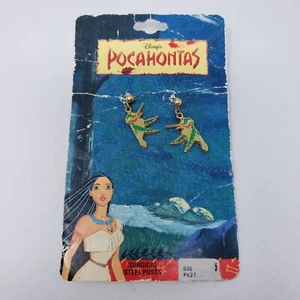 Vtg Disney Pocahontas Flit Hummingbird Earrings Surgical Steel Posts D32 PK27 - Picture 1 of 4