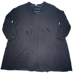Antiguo Vestido Azul Marino Para Mujer XXL Boho Chic Negro Borlas Hippie Plisado Hada Gótico Atuendo - Imagen 1 de 9