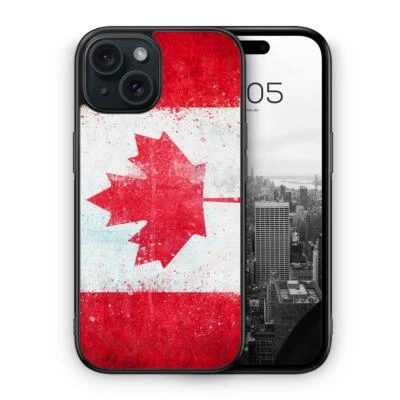 MUNIQASE Kanada Grunge Silikon Hülle für z.B. iPhone 12 13 14 15 16,Plus Pro Max uvm. Kan