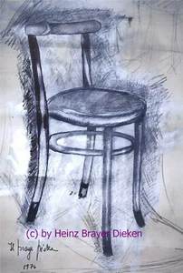 Der Thonet - Stuhl 1976, handsign.farb.Fotografik HEINZ BRAYER DIEKEN - Bild 1 von 1